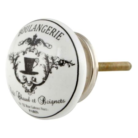 Boulangerie Paris Flat Ceramic Cabinet knobs